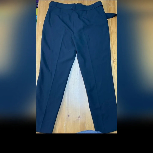 Womans Dress Pant Removable Belt w/ Stitch Detail Slim Leg Black Size 12 - Picture 9 of 10